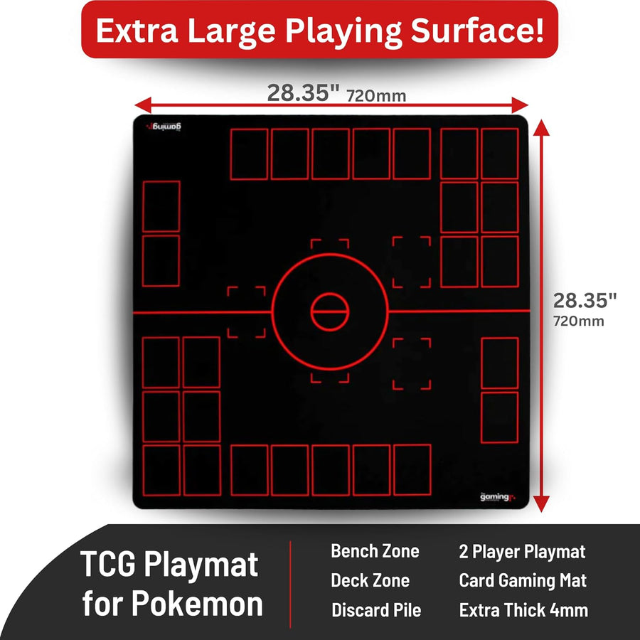 GMC Deluxe V2 Black & Red Pokemon Gaming Playmat